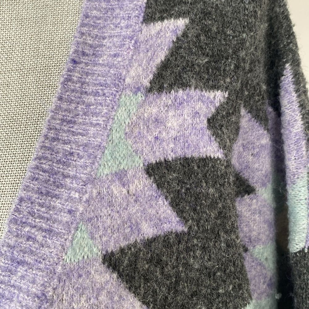 Hyfve Women’s Long Sleeve Lavender Geometric Button Cardigan Oversized sz S - Picture 15 of 15